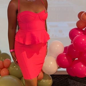 Hot Pink Peplum dress